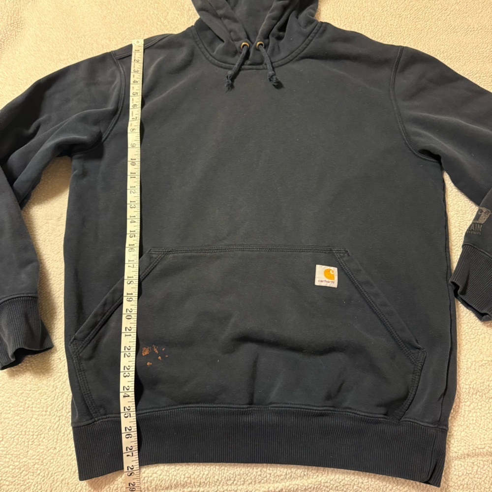 Carhartt Men's Blue Fleece Original Fit Hoodie Sweatshirt - Picture 5 of 11